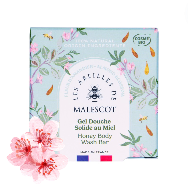 Ökologische Honig-Duschseife mit Mandelblüte
