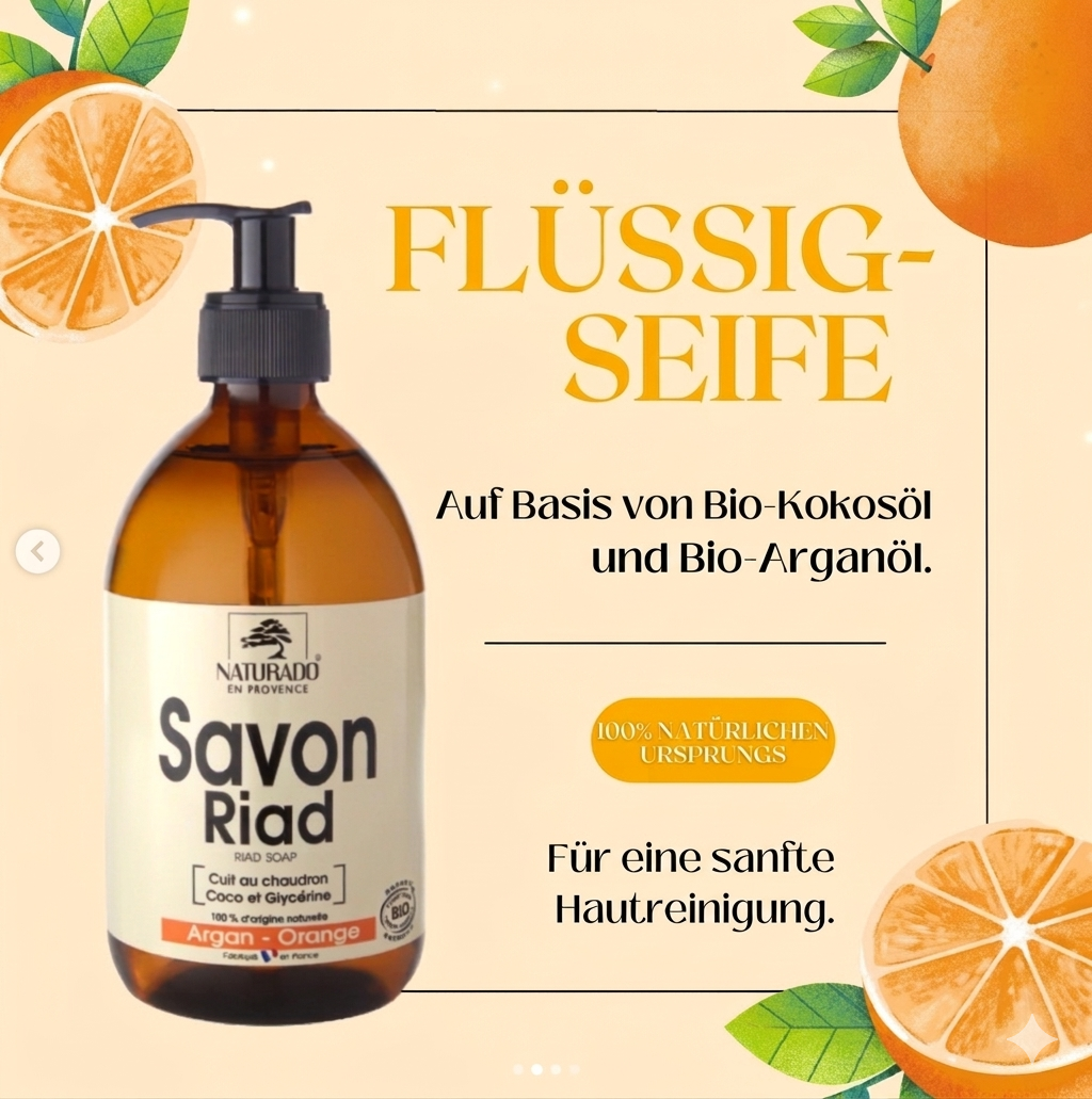 Ecocert Bio-Flüssigseife Riad Orange Argan 500 ml